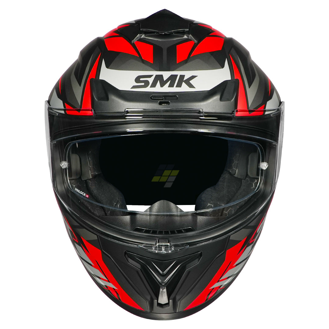 SMK Typhoon Rival Helmet matt black grey red front