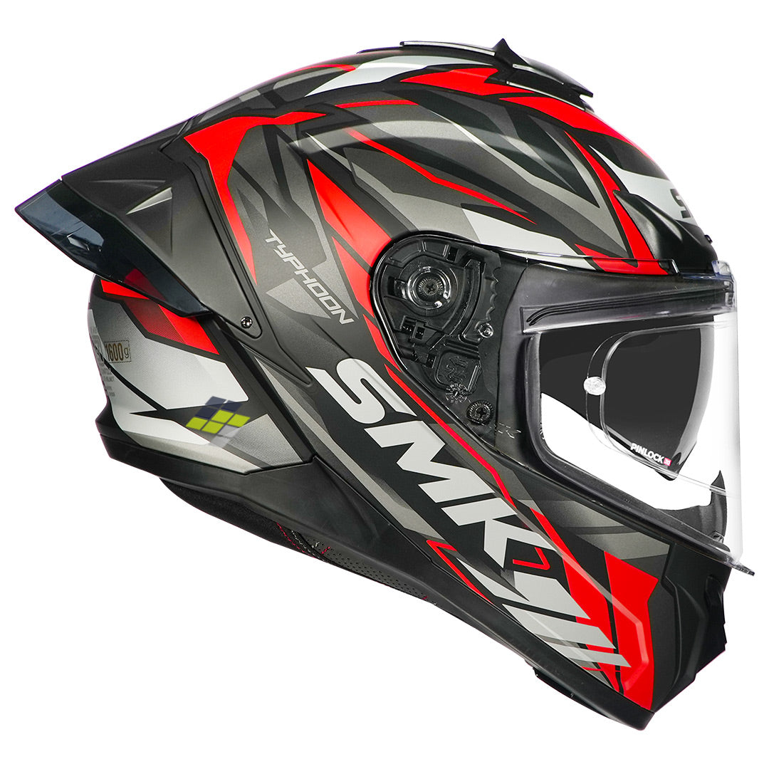 SMK Typhoon Rival Helmet matt black grey red