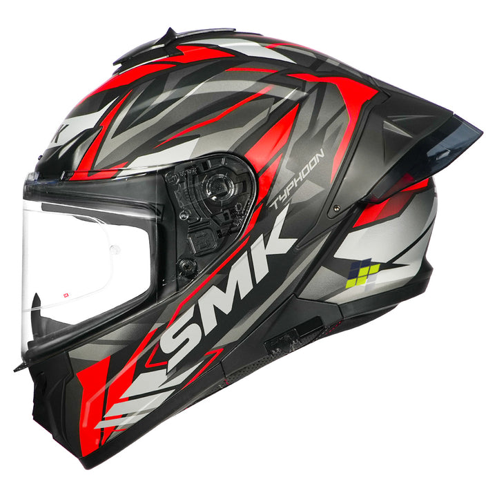 SMK Typhoon Rival Helmet matt black grey red side