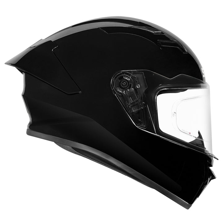 SMK Stellar Sports Solid Gloss Black Helmet