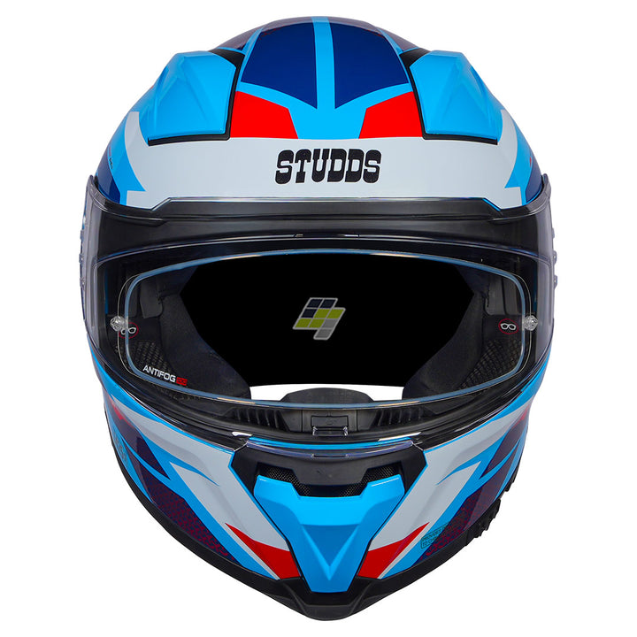 STUDDS Helios Circuit Helmet blue front