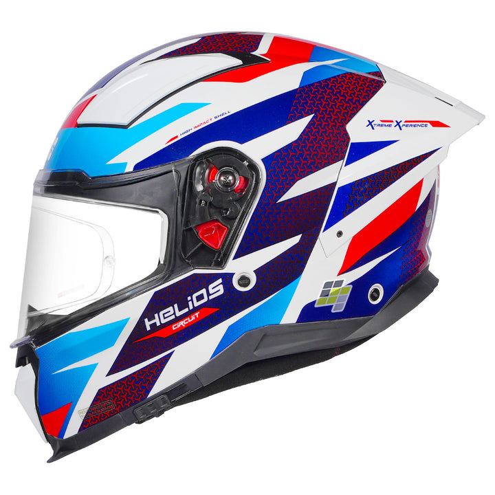 STUDDS Helios Circuit Helmet white blue side