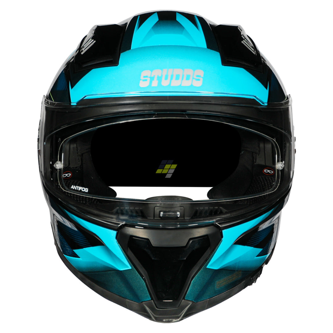 STUDDS Helios Effect Helmet black and chameleon blue