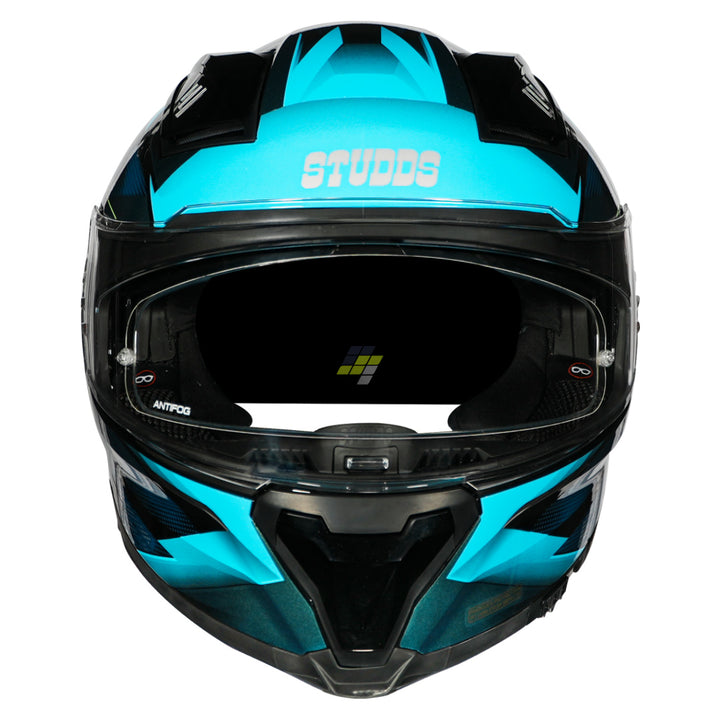 STUDDS Helios Effect Helmet black and chameleon blue