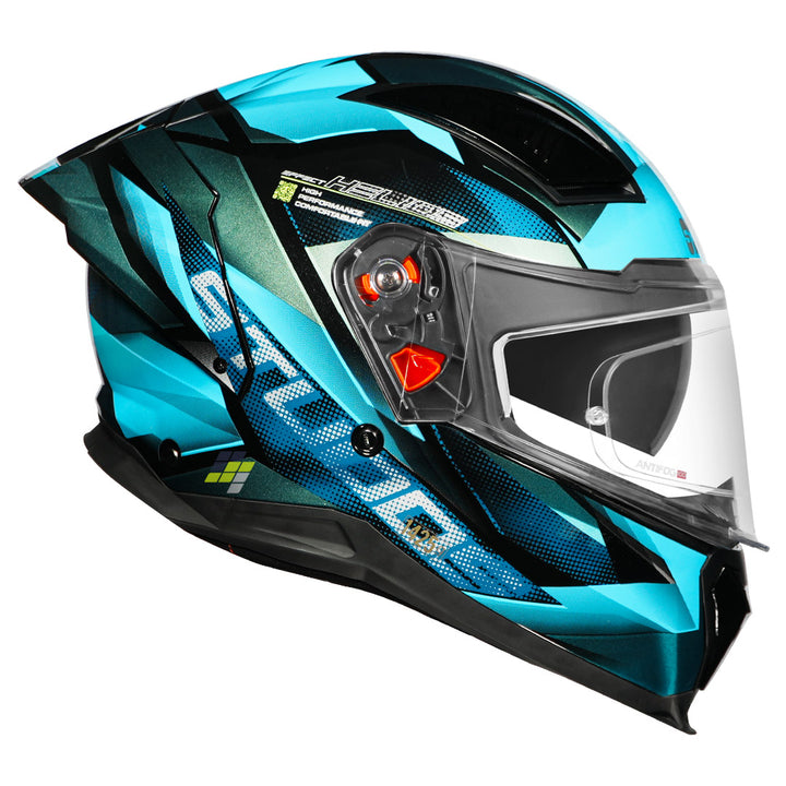 STUDDS Helios Effect Helmet black and chameleon blue side