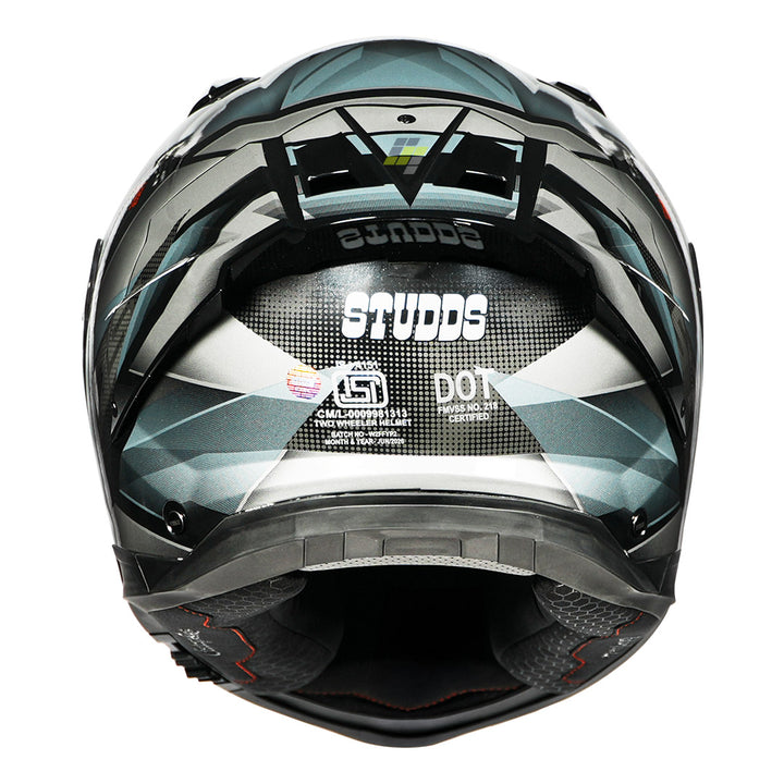 STUDDS Helios Effect Helmet black and grey back
