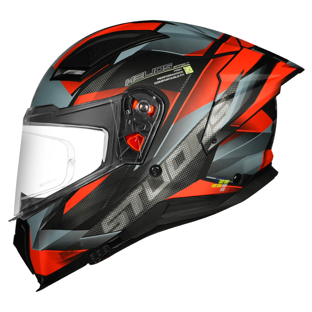 STUDDS Helios Effect Helmet matt black and red side