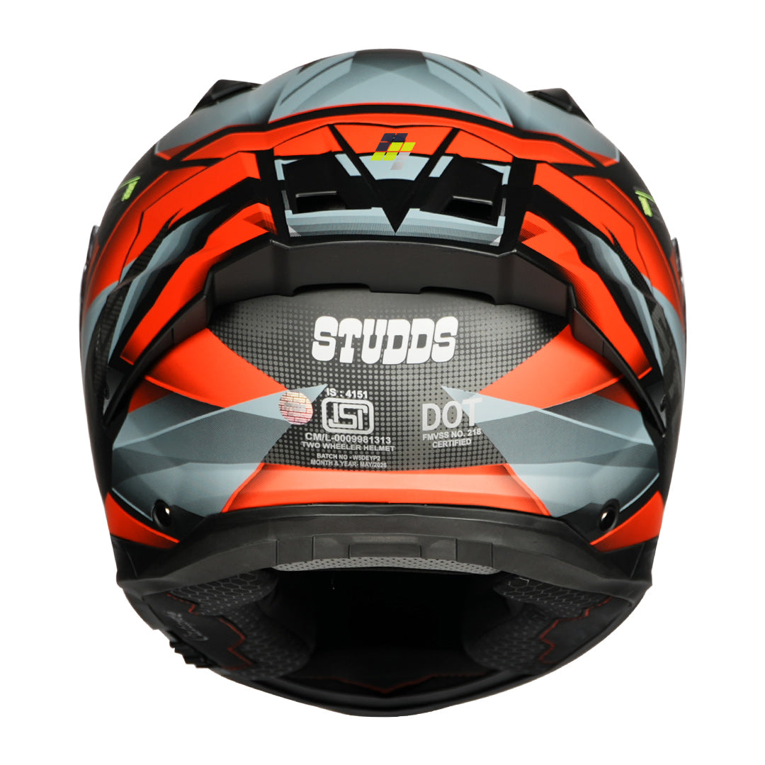 STUDDS Helios Effect Helmet matt black and red back