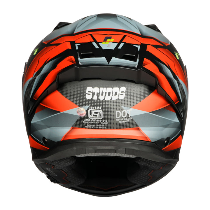 STUDDS Helios Effect Helmet matt black and red back