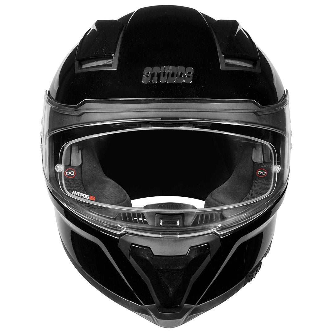STUDDS Helios Solid Helmet With Sun Visor Anti-Fog 100