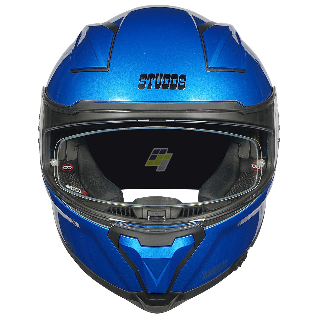 STUDDS Helios Solid Gloss Blue Helmet