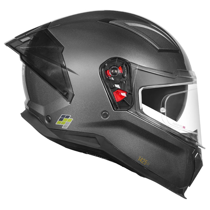 STUDDS Helios Solid Gloss Gun Grey Helmet