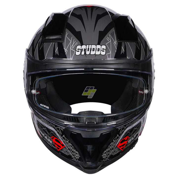 STUDDS Helios Superman Helmet black and blue front