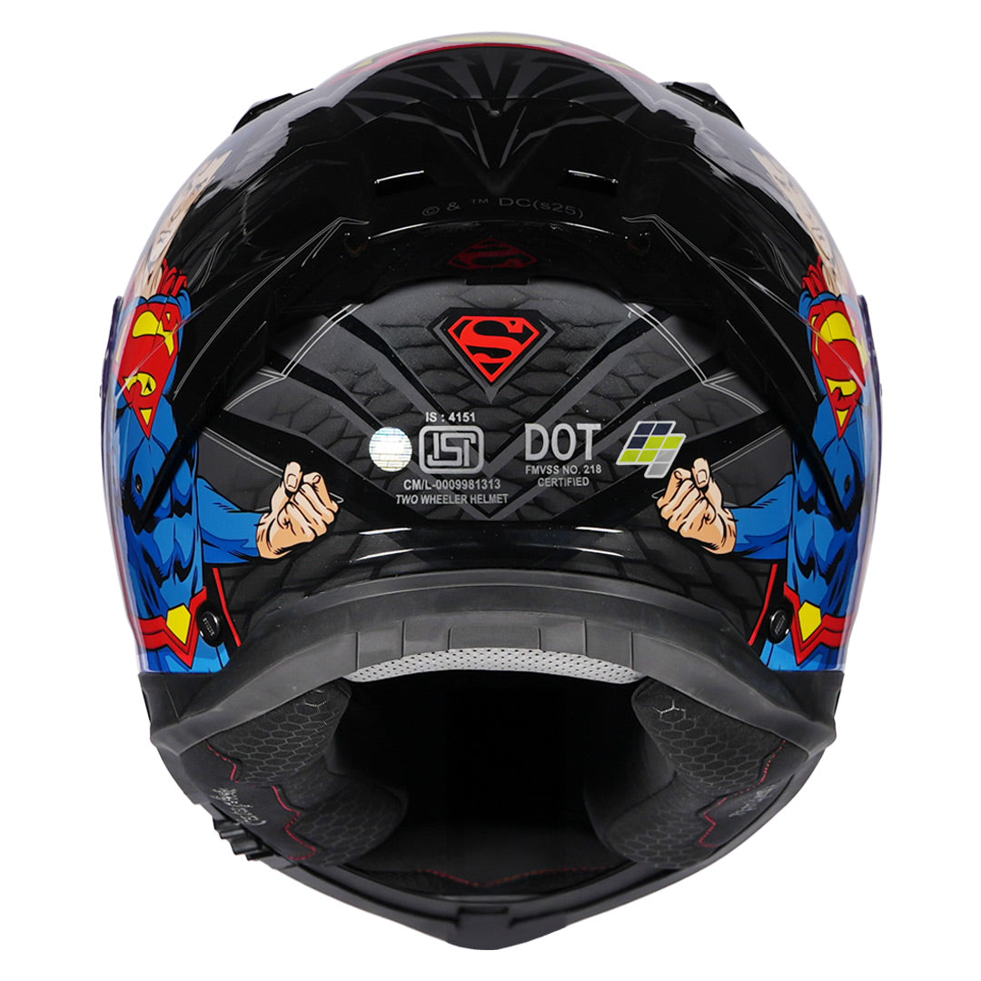 STUDDS Helios Superman Helmet black and blue back