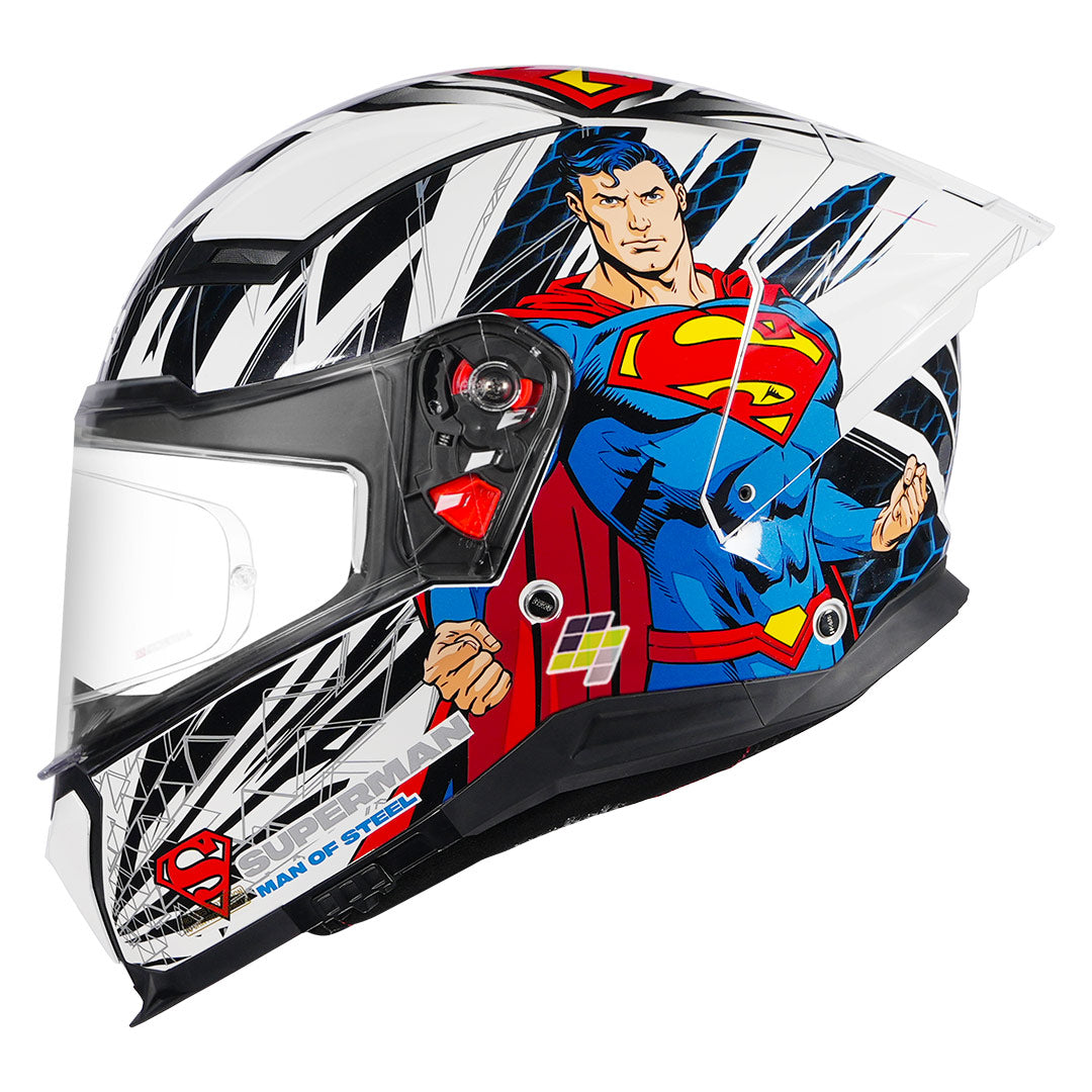 STUDDS Helios Superman Helmet white and blue side