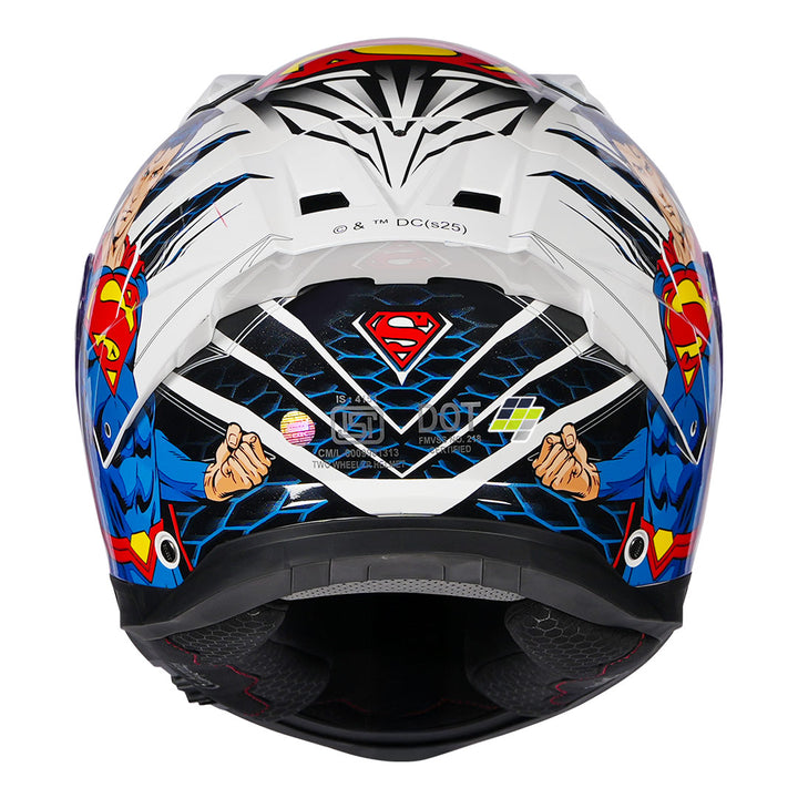 STUDDS Helios Superman Helmet white and blue back