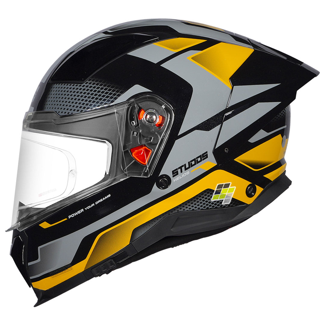 STUDDS Helios Asphalt Helmet | With Sun Visor & Anti-Fog 100 – PowerSports