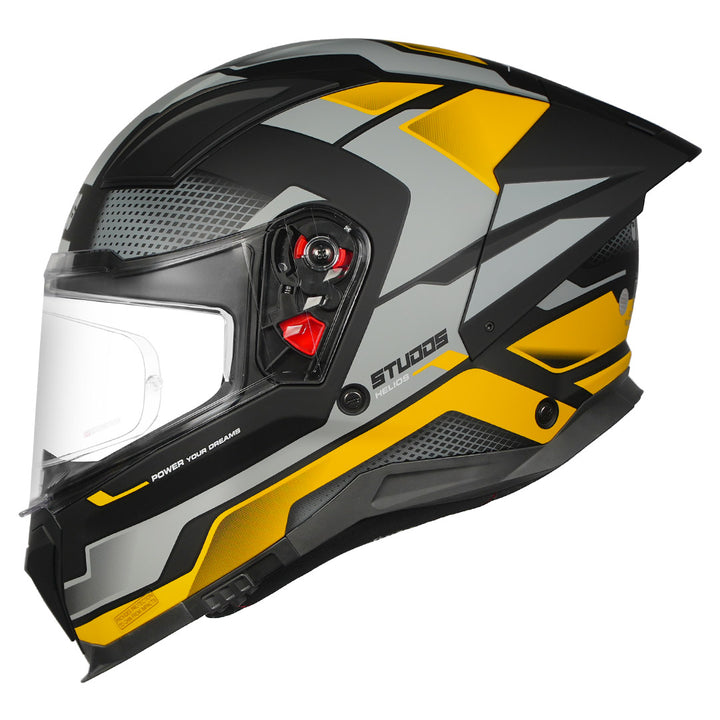 STUDDS Helios Asphalt Helmet matt black yellow side