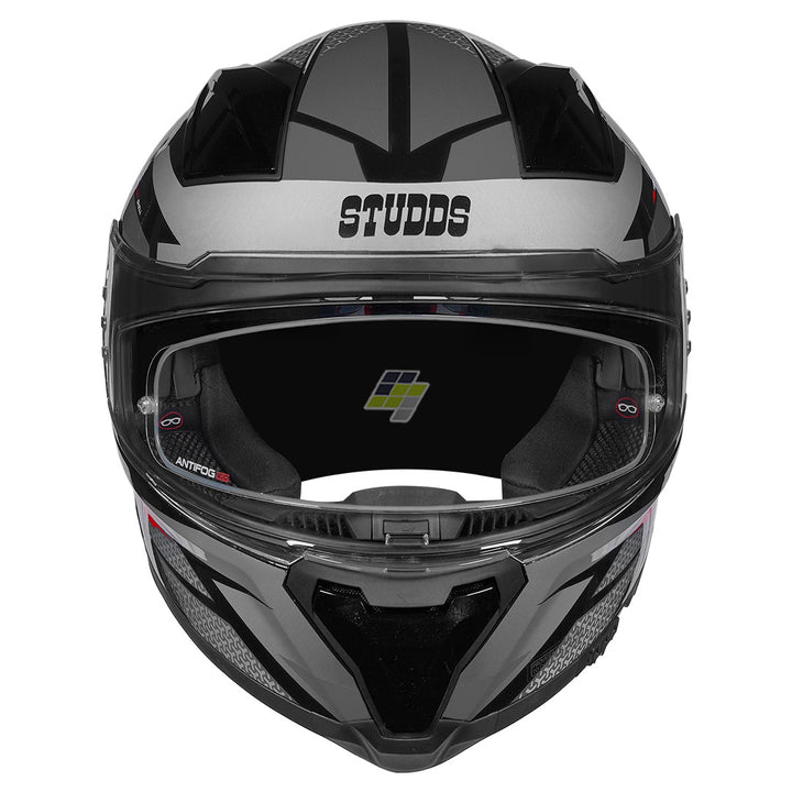 STUDDS Helios Circuit Helmet grey front