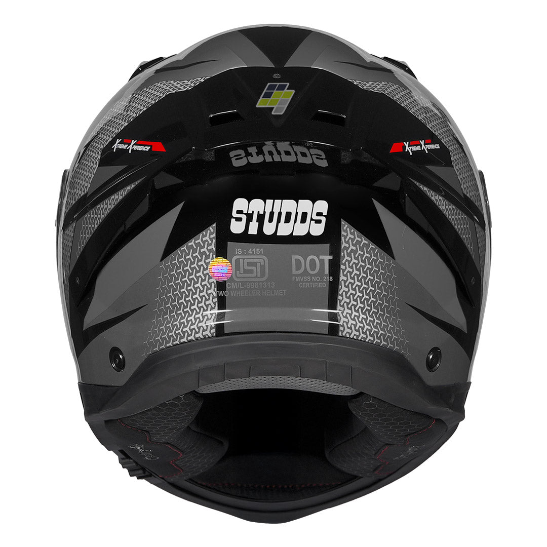 STUDDS Helios Circuit Helmet grey back