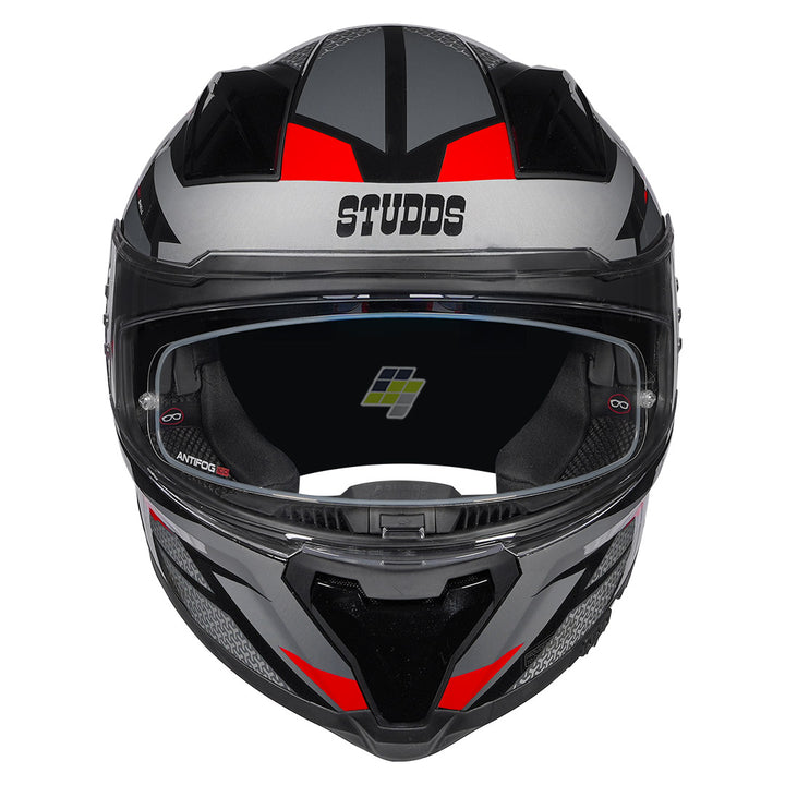 STUDDS Helios Circuit Helmet red front