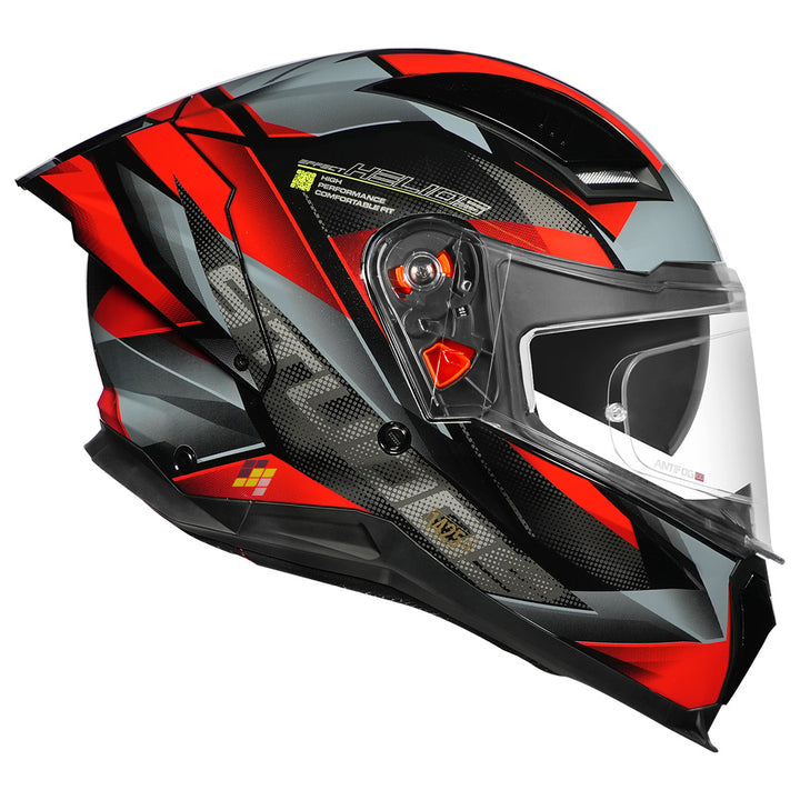 STUDDS Helios Effect Helmet gloss black and red