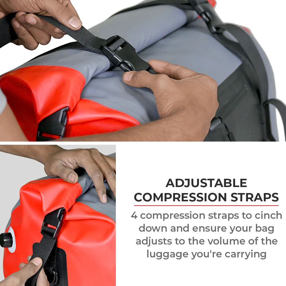 Viaterra Drybag 40L Waterproof Tail Bag straps