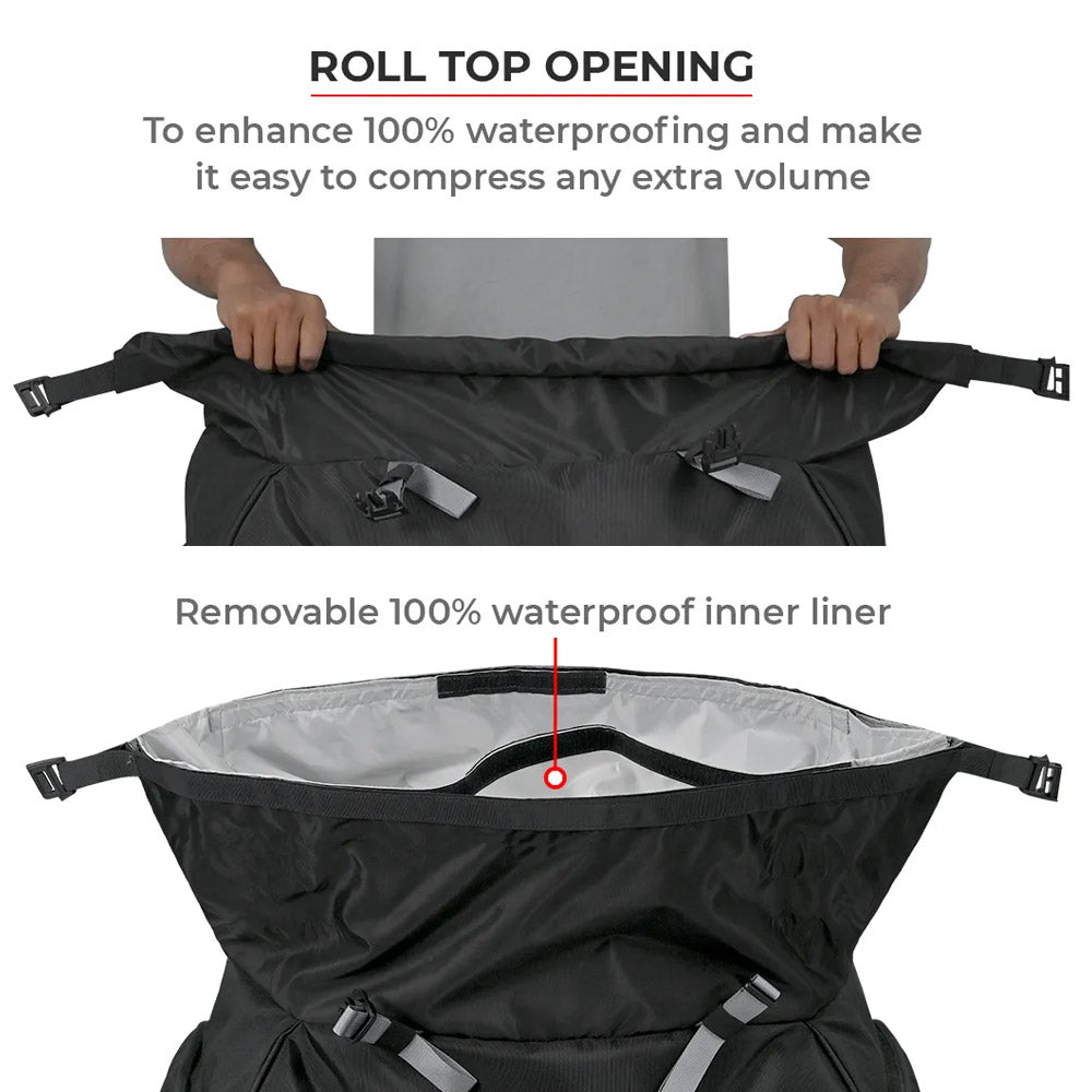 Viaterra Hammerhead 75 Motorcycle Tail Bag opening