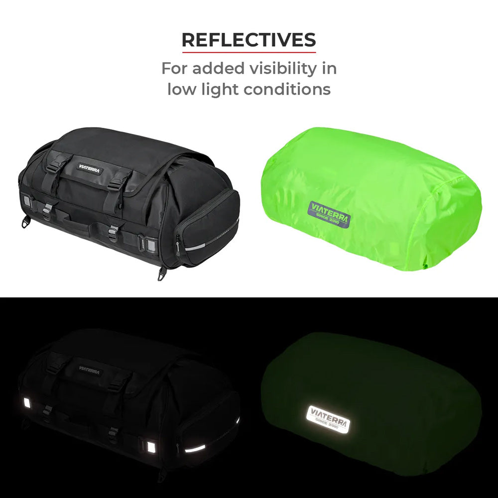 Viaterra Hammerhead 75 Motorcycle Tail Bag reflective