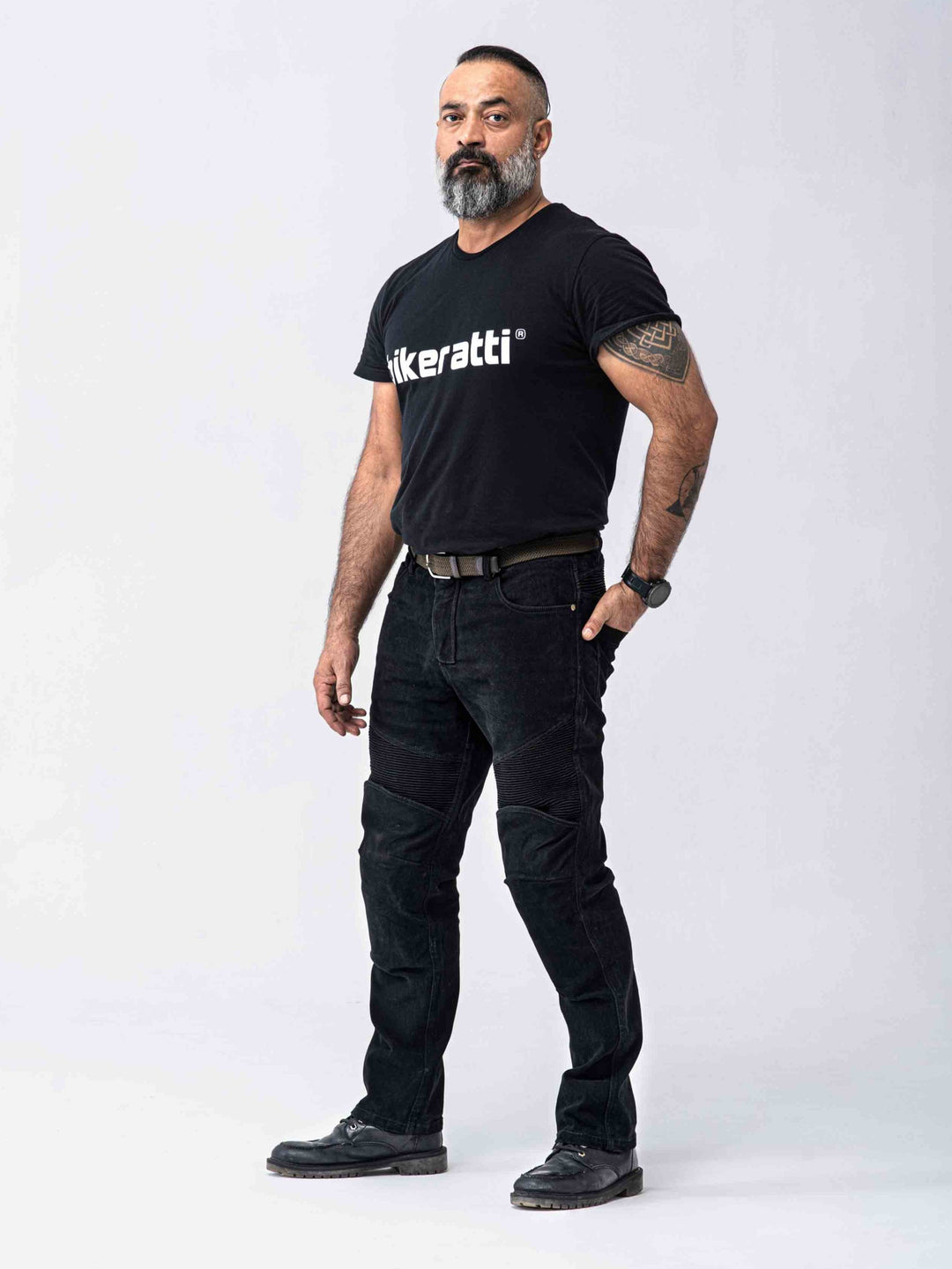 Riding jeans for mens black