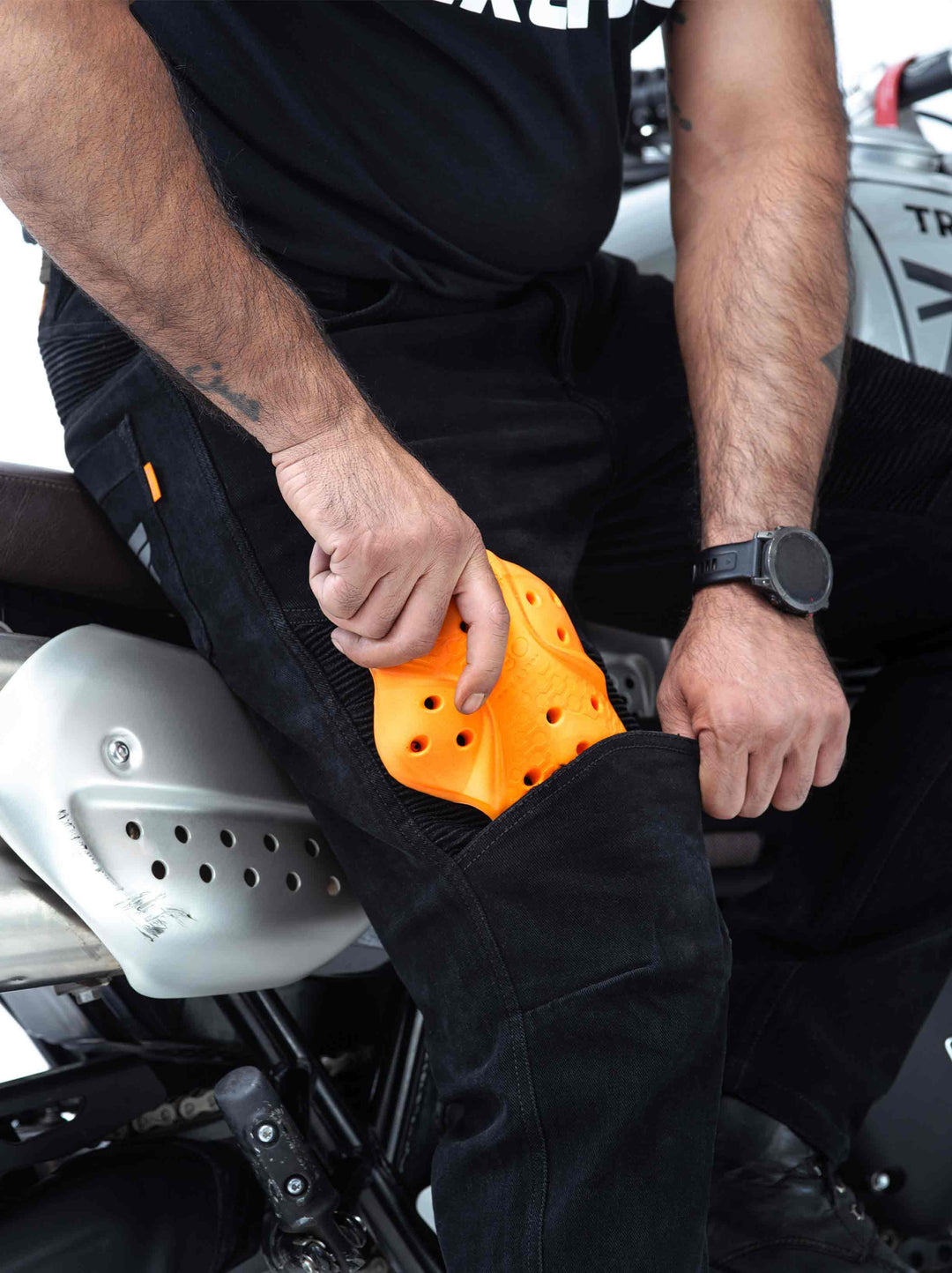 Bikerati Raven Men's Motorcycle Jeans D3O armor