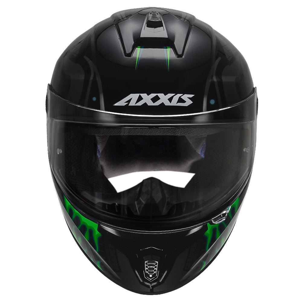 Axxis Draken S Maori Devil full face motorcycle Helmet green