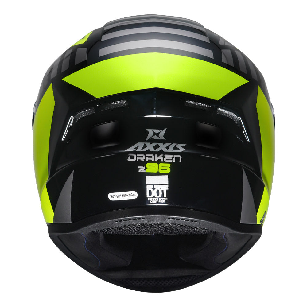 Axxis Draken S Z96 full face motorcycle Helmet fluorescent yellow