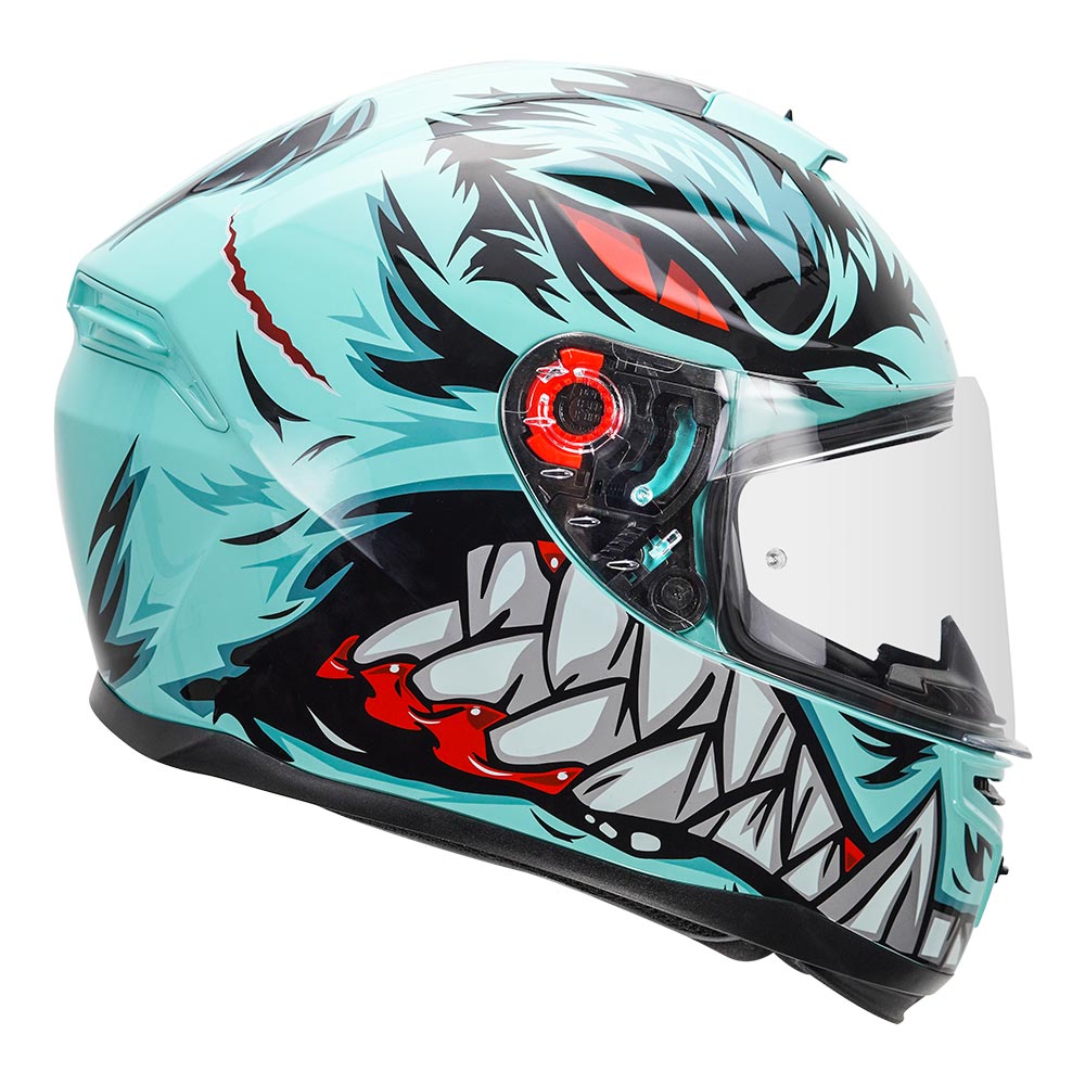 MT Hummer Lycan Gloss Motorcycle Helmet teal side