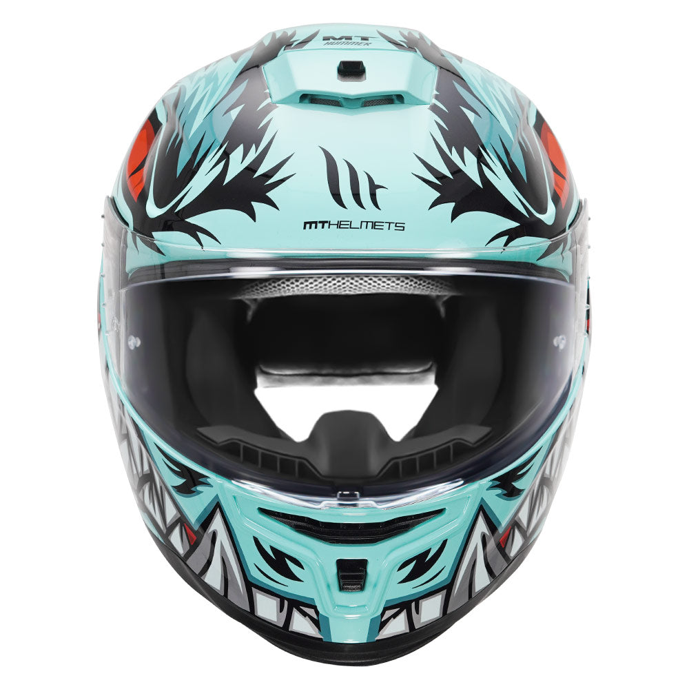 MT Hummer Lycan Gloss Motorcycle Helmet teal front