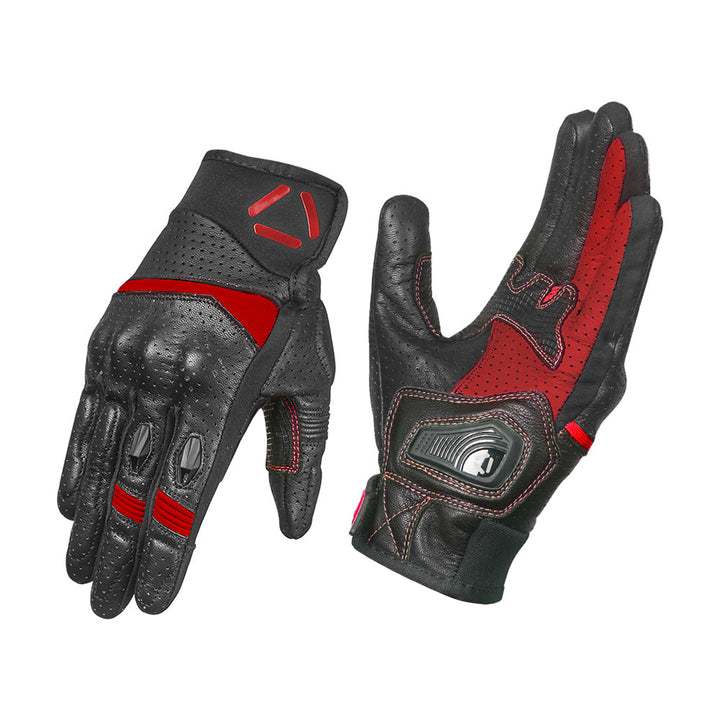 Korda Drag Short Cuff Leather Riding Gloves red