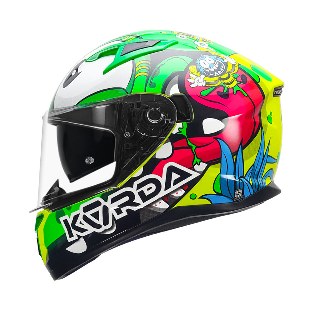 Korda Tourance Baduy Motorcycle  Helmet green side