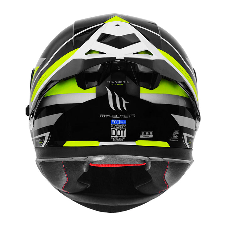 MT Thunder3 Pro Damer Helmet fluorescent yellow back