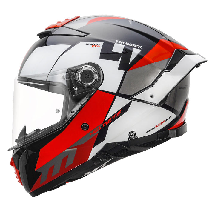 MT Thunder4 EXA Motorcycle Helmet red side
