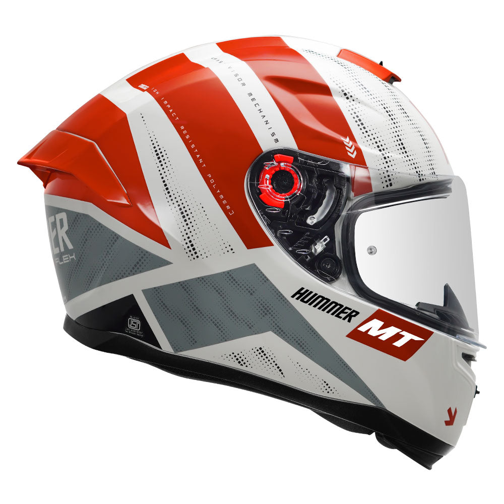 MT Hummer Flex Motorcycle Helmet Red Side view