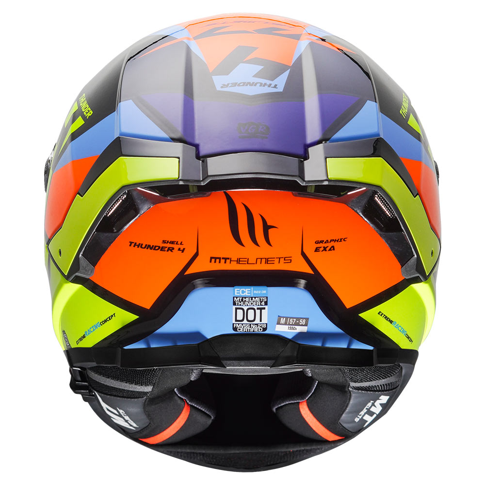 MT Thunder4 EXA Motorcycle Helmet multi color back