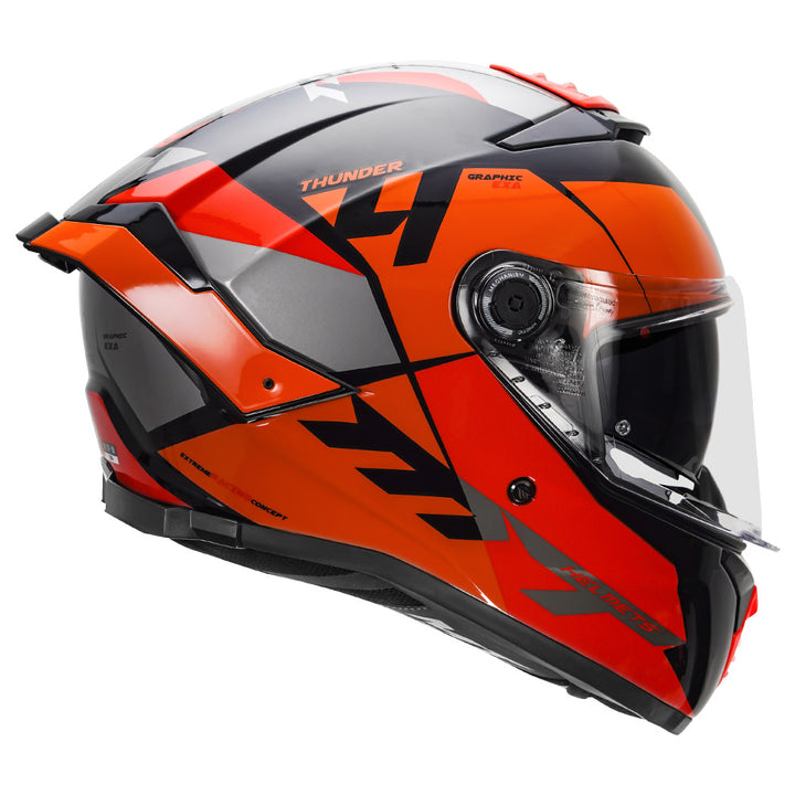 MT Thunder4 EXA Motorcycle Helmet orange side