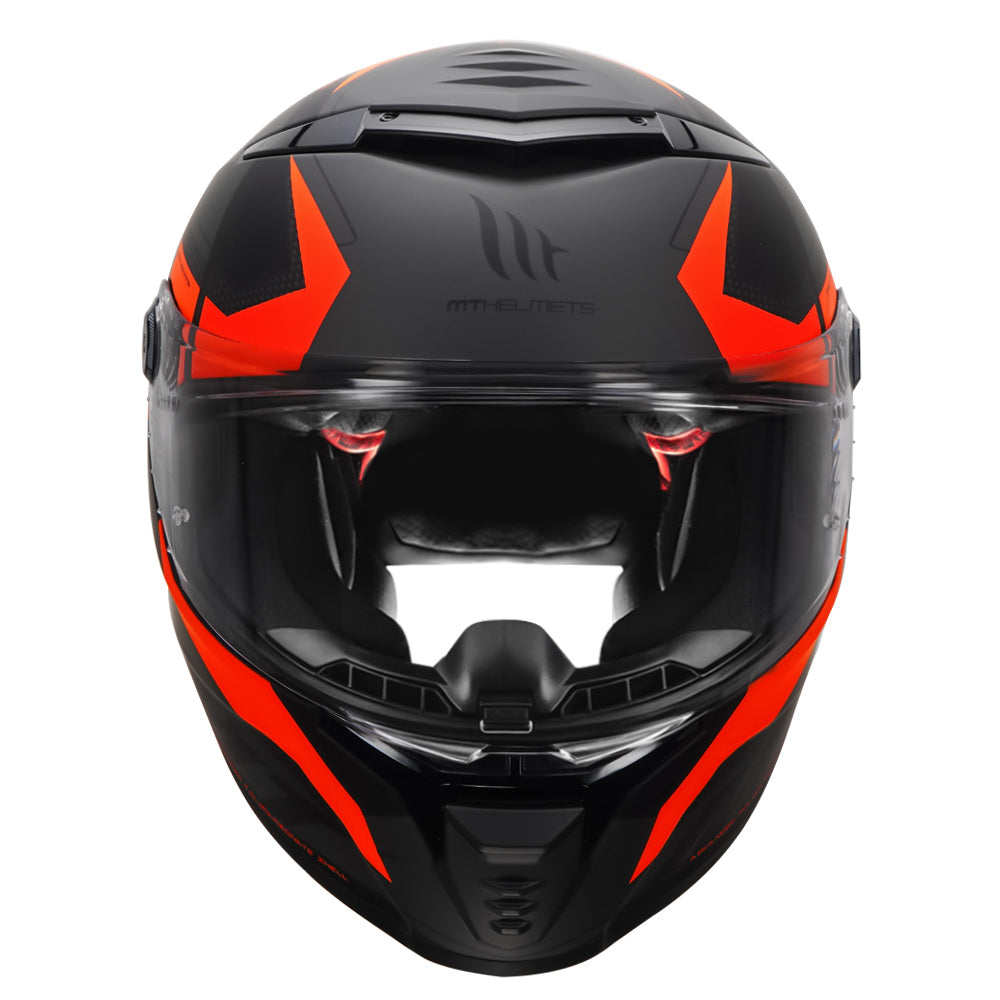 MT Thunder4 SV Valiant Motorcycle Helmet Matt Fluorescent Orange