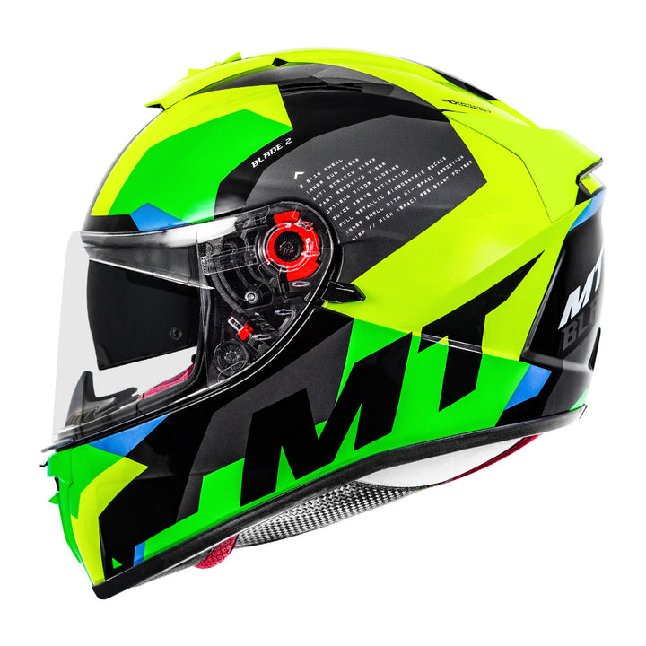 MT Blade 2SV Fade Helmet fluorescent yellow side