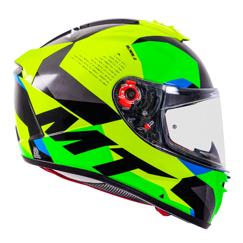 MT Blade 2SV Fade Helmet fluorescent yellow side
