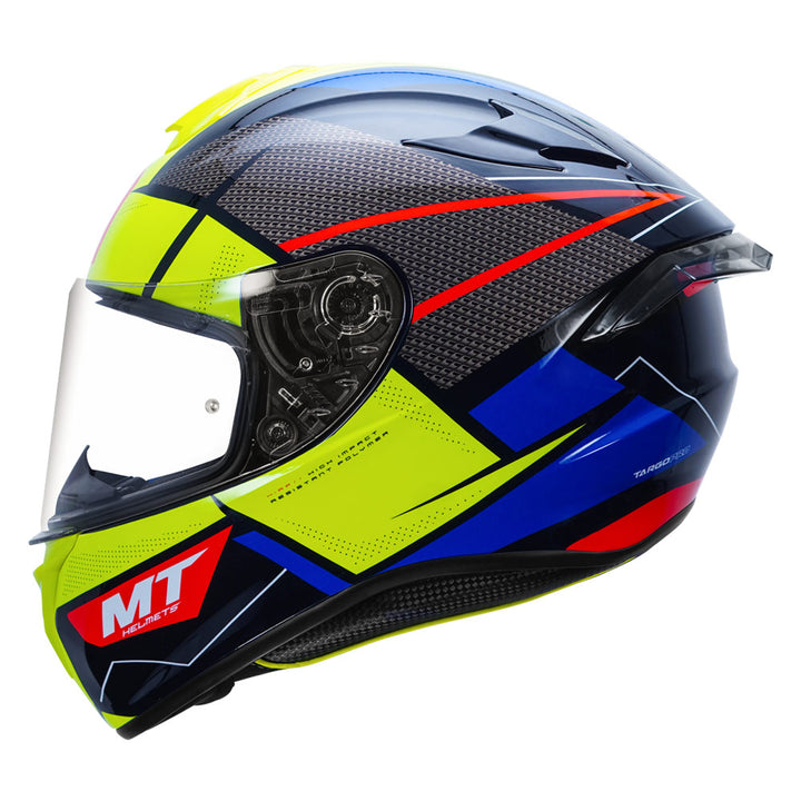 MT Targo Podium Motorcycle Helmet Fluorescent yellow side