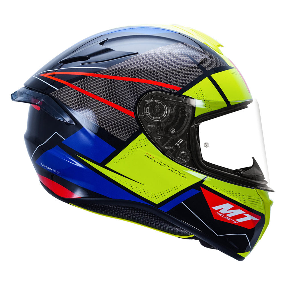 MT Targo Podium Motorcycle Helmet Fluorescent yellow side