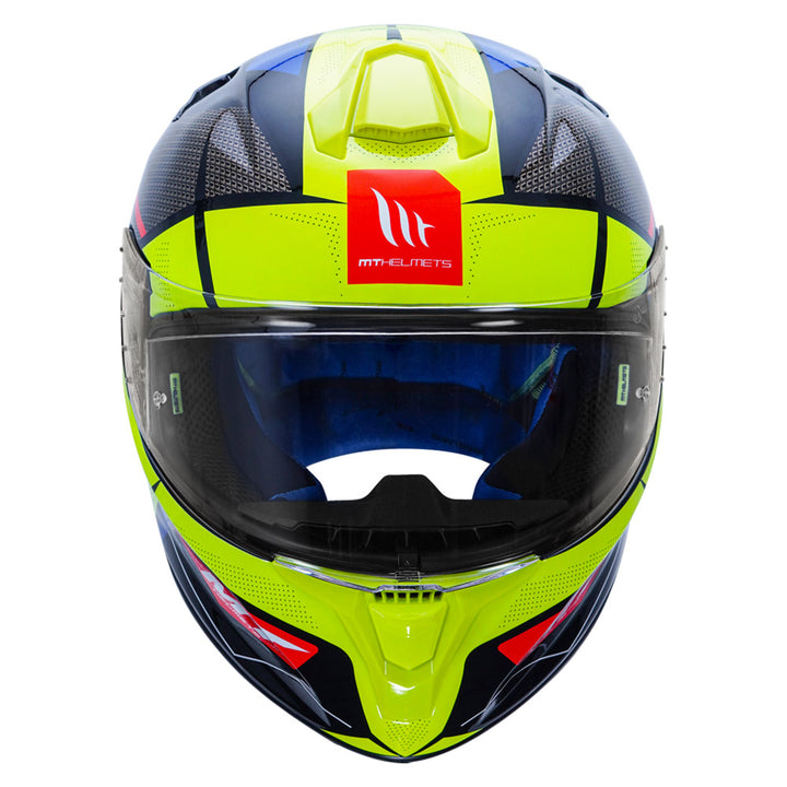 MT Targo Podium Motorcycle Helmet Fluorescent yellow front