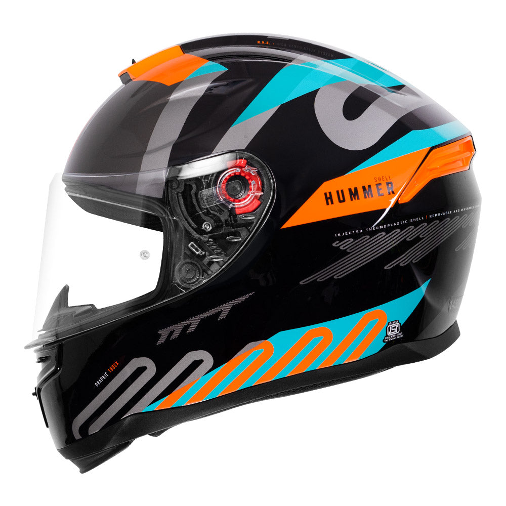 MT Hummer TubeX Helmet fluorescent orange side